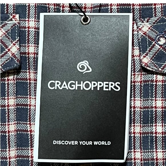 Craghoppers Men's Kiwi LS Check Flannel Shirt Small NWT Blue - Picture 6 of 11